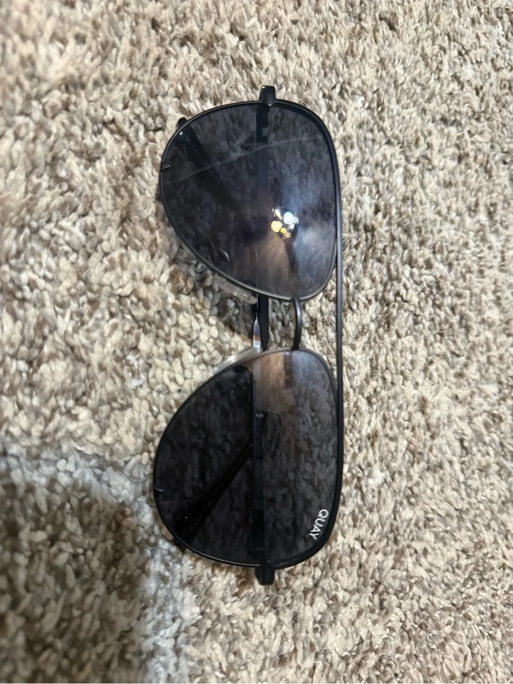 Quay Black Aviator Sunglasses
